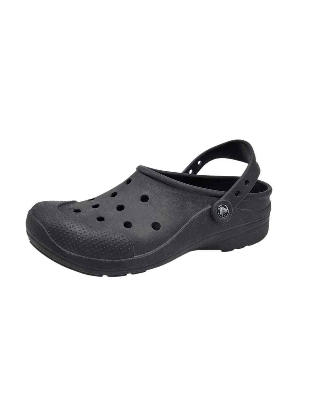 Crocs Classic Sandals Men Size 12 Black Pivoting Heel Strap Ventilation Ports